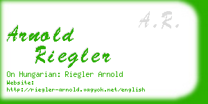 arnold riegler business card